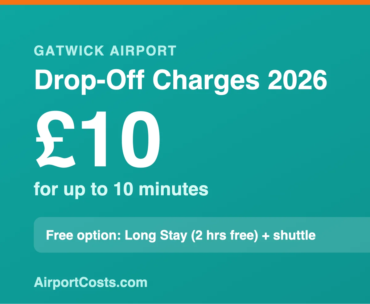 Gatwick Airport drop-off charges 2026: the fee, free time and the free car park alternative