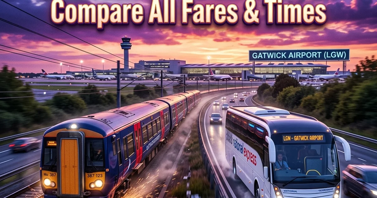 Gatwick Airport Transfers and Fares - Compare Train, Taxi and Coach Costs by AirportCosts.com